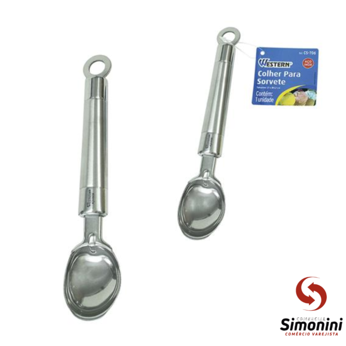 COLHER PARA SORVETE 21CM AÇO INOX- WESTERN