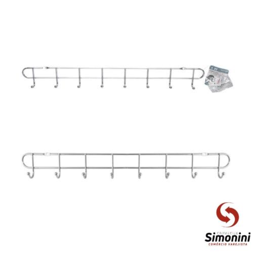 CABIDEIRO COM 8 GANCHOS CROMADO- ARTHOUSE