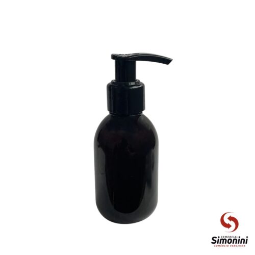 PET 100ML ÂMBAR COM TAMPA PUMP PRETA- DRX (#)