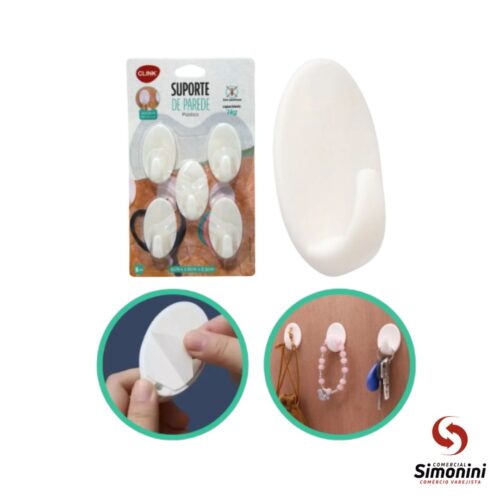 GANCHO ADESIVO DE PAREDE (1KG) CLINK- 5UN