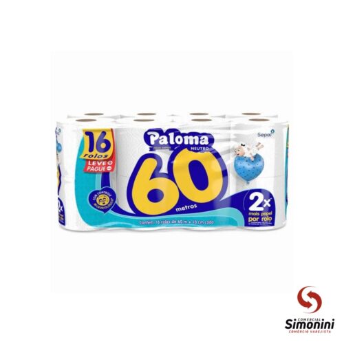 PAPEL HIGIÊNICO (4X16) FOLHA SIMPLES PALOMA- 4X16