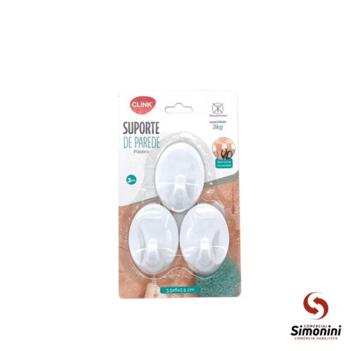 GANCHO ADESIVO DE PAREDE (3KG) CLINK- 3UN