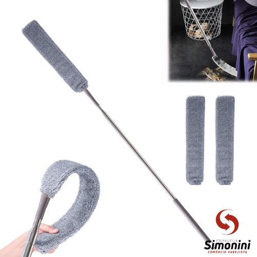 ESPANADOR DE PÓ ESTREITO E RETRÁTIL COM CABO 1M- IMPORTS