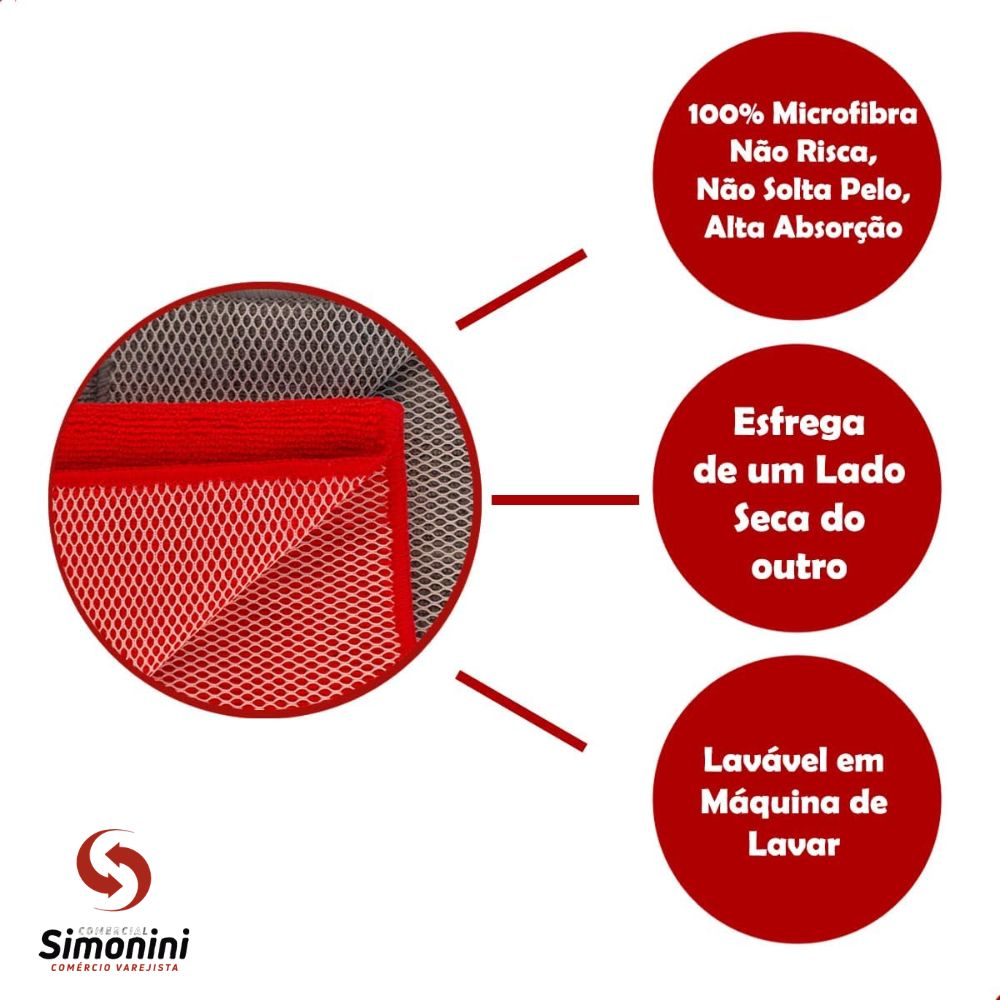 PANO ESFREGA E SECA MICROFIBRA 29X29 POWERMAID- 2UN - Imagem 2